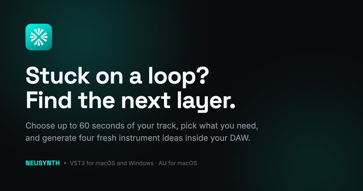 NeuSynth Mac Plugin: Explore New Instrument Stems in Context Before Importing